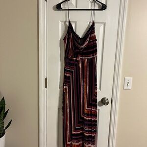 Anthropologie Velvet Striped Midi Dress